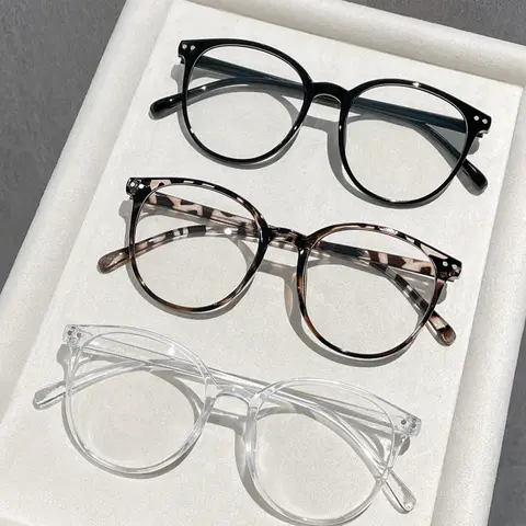 3 Pairs Unisex Round Casual Stylish Glasses Set, Trendy Casual Eyeglasses, Fashion Eyewear with Clear Lenses, Anti-Blue Light, Trendy Round Frame, Ideal for Outdoor Reading, Office & Vacation Accessories, Circle Glasses, Trending Glasses
