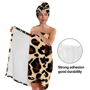 Leopard Print Bath Wrap and Hair Towel Set - Add Wild Elegance to Your Post-Shower Routine! Perfect for Festive Self-Care During Party Season 🐆✨ Absorbent Towel #BathEssentials #LeopardLove #PartyGlam Soft Absorbent Towel