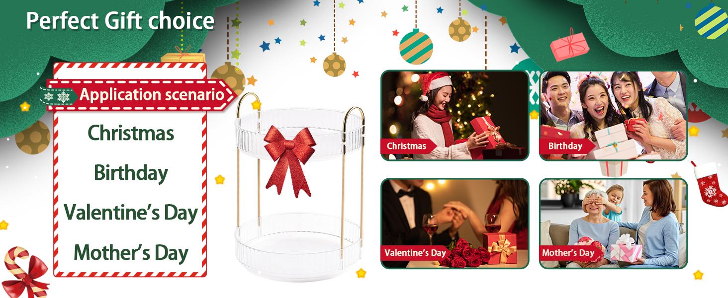 360-Degree Rotating Makeup Organizer, Bonus12-slot lipstick holder,Cosmetic Storage Display Case for Bathroom Vanity Countertop, Skincare and Perfume Storage Organizers, Jewelry Dresser Organizer, 3-Tier, Green