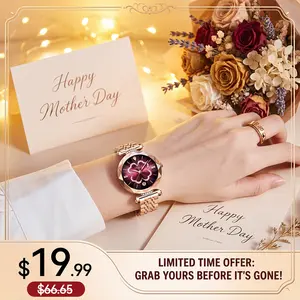 labaoli Elegant Ladies Luxury Watch, Crystal Four-Leaf Clover Dial, Water-Resistant Stainless Steel Case, Adjustable Strap, Perfect Gift for Women