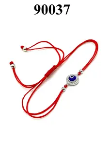 Evil Eye Bracelet Red String 925 Sterling Silver Zirconia Crystals#90037