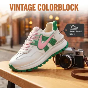 Women's Color-Block Platform Sneakers - All-Day Comfort Anti-Slip Casual Running Shoes