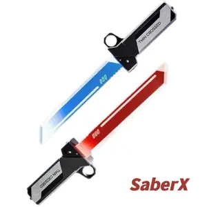 【SaberX】2026 Dual-Color LED Retractable Toy Sword – Swing-Activated Light Blade, Plug-In Dueling Play Sword for Kids & Collectors
