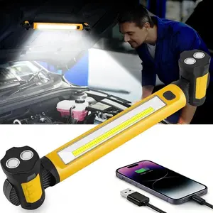 Under Hood Work Light Bar, 3000LM LED Magnetic Light Bar with Hooks, 5200mAh Cordless Rechargeable Hood Light for Mechanic/Car Repairing/Garage