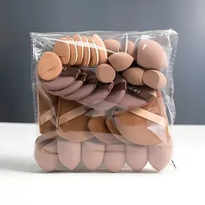 35-Piece Makeup Sponge and Cotton Pad Set, Multi-Texture Velvet Finish, Skin-Friendly, Plant-Based, Cruelty-Free Beauty Tools, Makeup Puffs