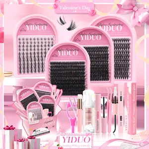 Mixed Length False Eyelashes Kit, 1 Box Natural Look Diy Eyelash Extensions Set, Self Grafting Curl Eyelashes, Eye Makeup Enhancement False Eyelashes, Cosmetic