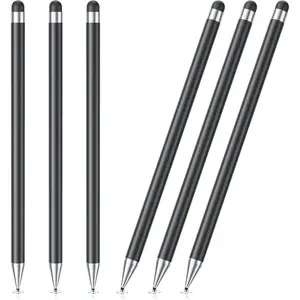 Stylus Pen for Touchscreen, 6 PCS Stylus Pencil 2-in-1 High Precision and Sensitivity, Suitable for iPad/iPhone/Samsung/Android Smartphone and Tablets, Compatible with Capacitive Touch Screen (Black)