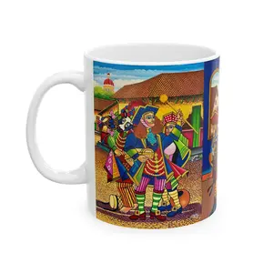 Nicaragua Folk Art Parade Mug | Colorful Traditional Dancers Ceramic Mug