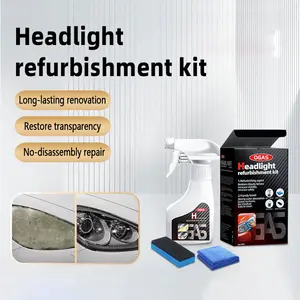 Car headlight refurbishment and repair fluid - Yellowing headlight plating liquid repair - No-grinding atomizing cleaning agent polishing kit - Car beauty and maintenance accessories