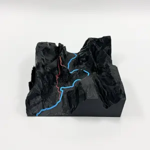 Angel's Landing 3D Topographical Model - 3D-Printed Model of Zion Canyon with Red Trail for Easy Navigation and Desk Display