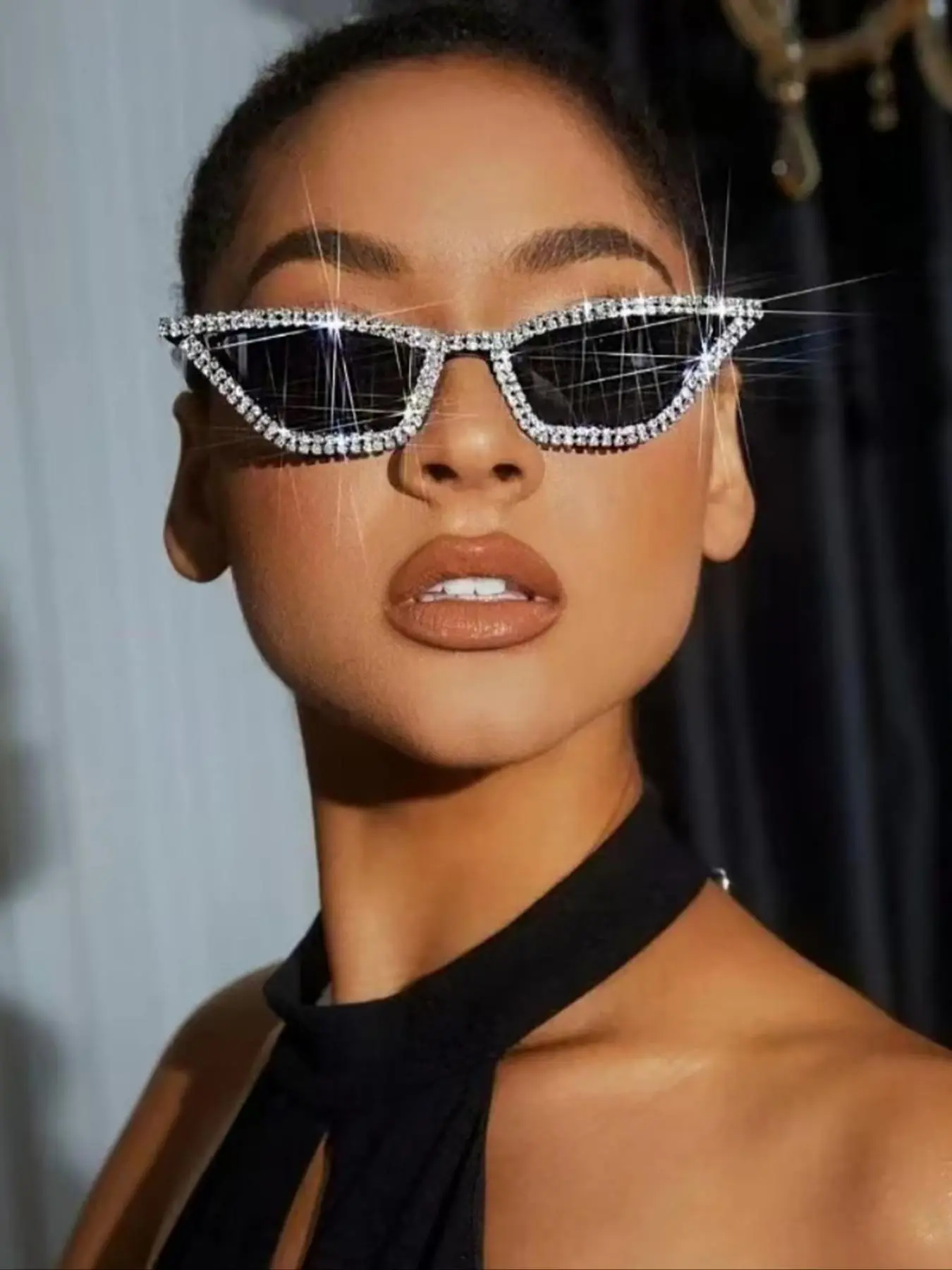 Rhinestone Decorated Sunglasses, Trendy Casual Sunglasses for Everyday Use, Fashion Accessories for Outdoor Activities, Trendy Shades