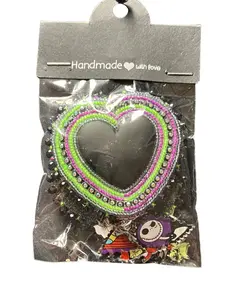 "Nightmare Before Christmas" Inspired Beaded Heart Earrings