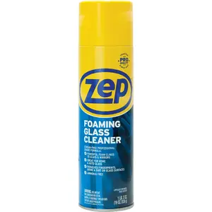 Zep 19 Oz. Foaming Glass Cleaner, , Streak-Free Window Cleaner, Ammonia-Free Glass Cleaner, Cleaner for Tinted Windows, Mirror Cleaner No Streaks, Plexiglas Cleaner, Removes Grease Fingerprints, ZEP Glass Cleaner.