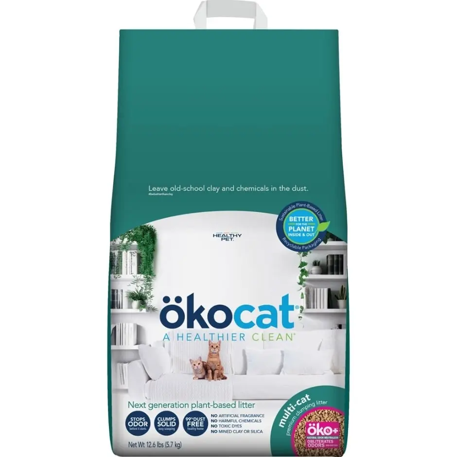Okocat L0950 12.6 lbs Multi-Cat Medium Premium Clumping Litter
