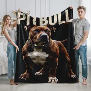 Pitbull Dog Print Blanket Cozy Home Decor for Living Room Bedroom Use Ideal Gift for Dog Lovers and Animal Enthusiasts Perfect for Christmas Thanksgiving Birthday and Special Occasions Pet Owner Gift Idea Soft Warm Throw Blanket for Couch and Bed Use