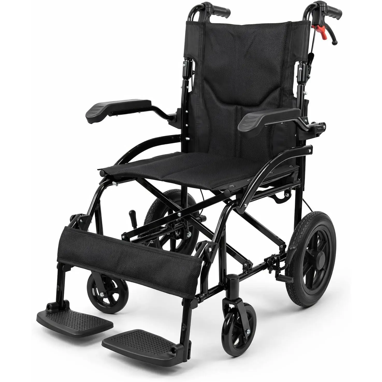 Lightweight Wheelchair for Adults, Transport Wheelchair, Foldable Wheel Chair with Flip Back Armrests & Swing Away Footrests, Aluminum Travel Wheelchairs