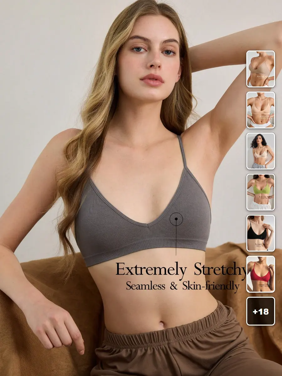 Seamless Bralette Soft Wireless Elastic Knit Everyday Lounge Wear