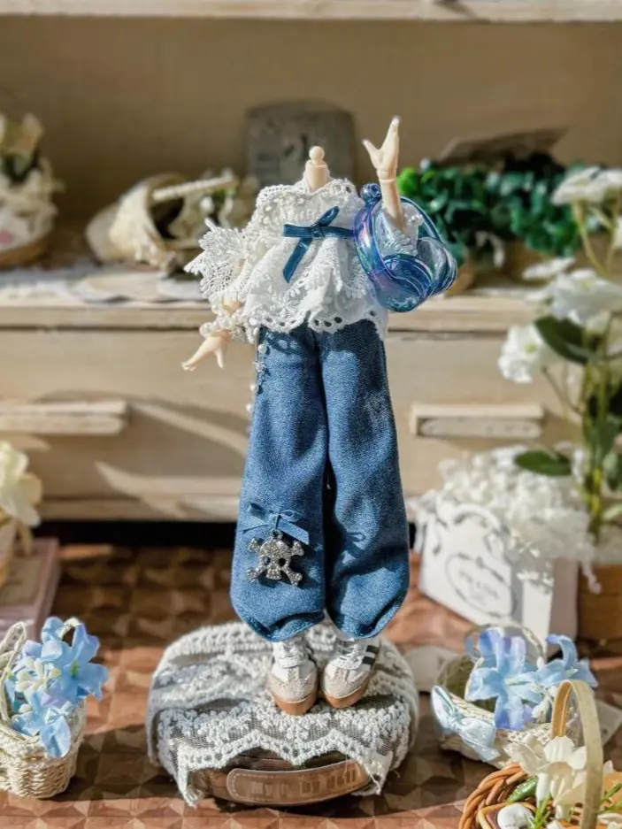 1/8 BJD Doll Outfit Set - Broken Star Overture Summer Poem Denim Clothes Set Pack, Doll Play Accessory for Toys & Hobbies