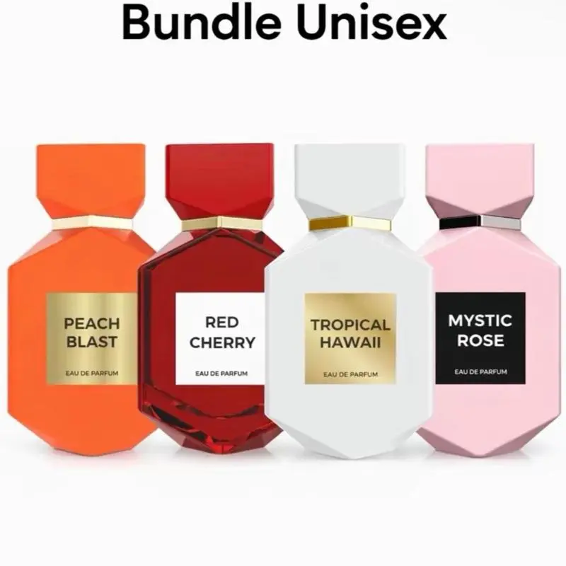 Camara Bundle Unisex - 4 Pcs - Peach Blast, Mystic Rose, Tropical Hawaii, Red Cherry - 3.4 oz Each