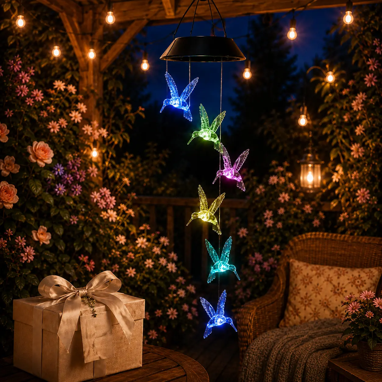 Garden & Indoor Hanging Decorative Lights — Creative Bird Design Solar Wind Chimes: A Gift for Women, Moms, and Grandmothers. Waterproof and Durable. Perfect for Summer Garden Parties, Porches, Patios, and Windows campingessentials