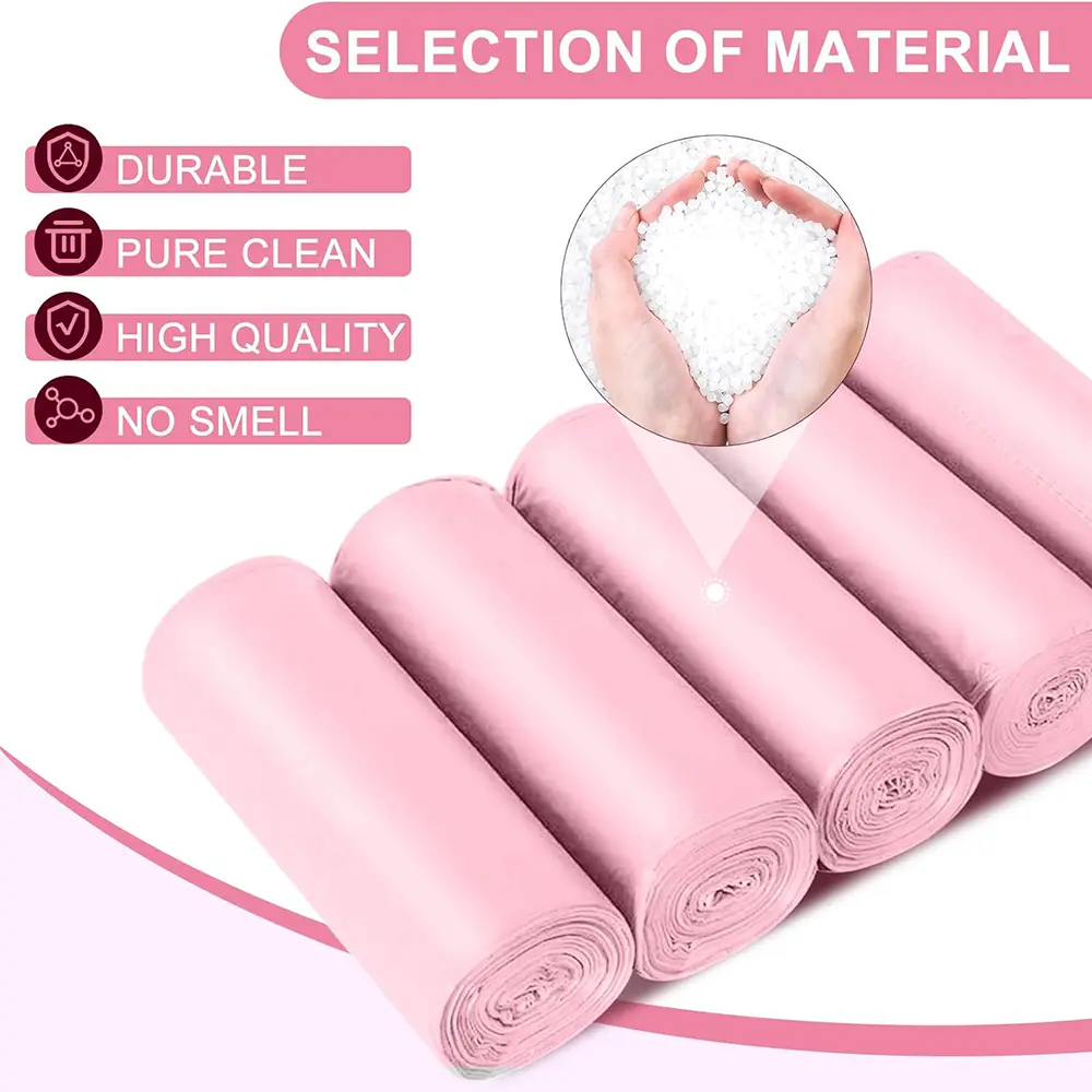 Drawstring Garbage Bags, Thickened Disposable Trash Bags, Automatic Closing Plastic Bin Liners for Kitchen Bathroom Home Office