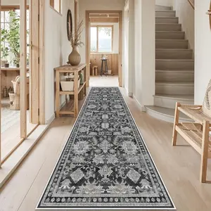 Vintage Ethnic Style Long Rug, Non-slip Soft Floor Mat, Decorative Carpet for Home Living Room Bedroom, Home Decor, Decorative Area Rug