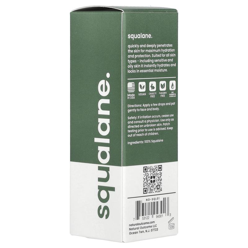 Natural Outcome Squalane, Hydrating Oil for Face & Body, Fragrance Free, 1 oz (30 ml)