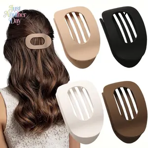 Women's 5-Pack Matte Curved Claw Clips, Invisible Back-of-Head Hair Clips, Elegant Flat Accessories for Women