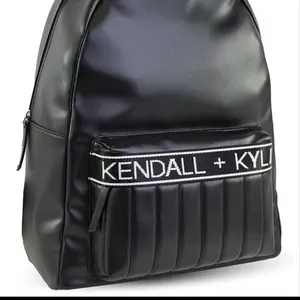 NWT Kendall & Kylie Jenner Vegan Leather Backpack black w/ white lettering