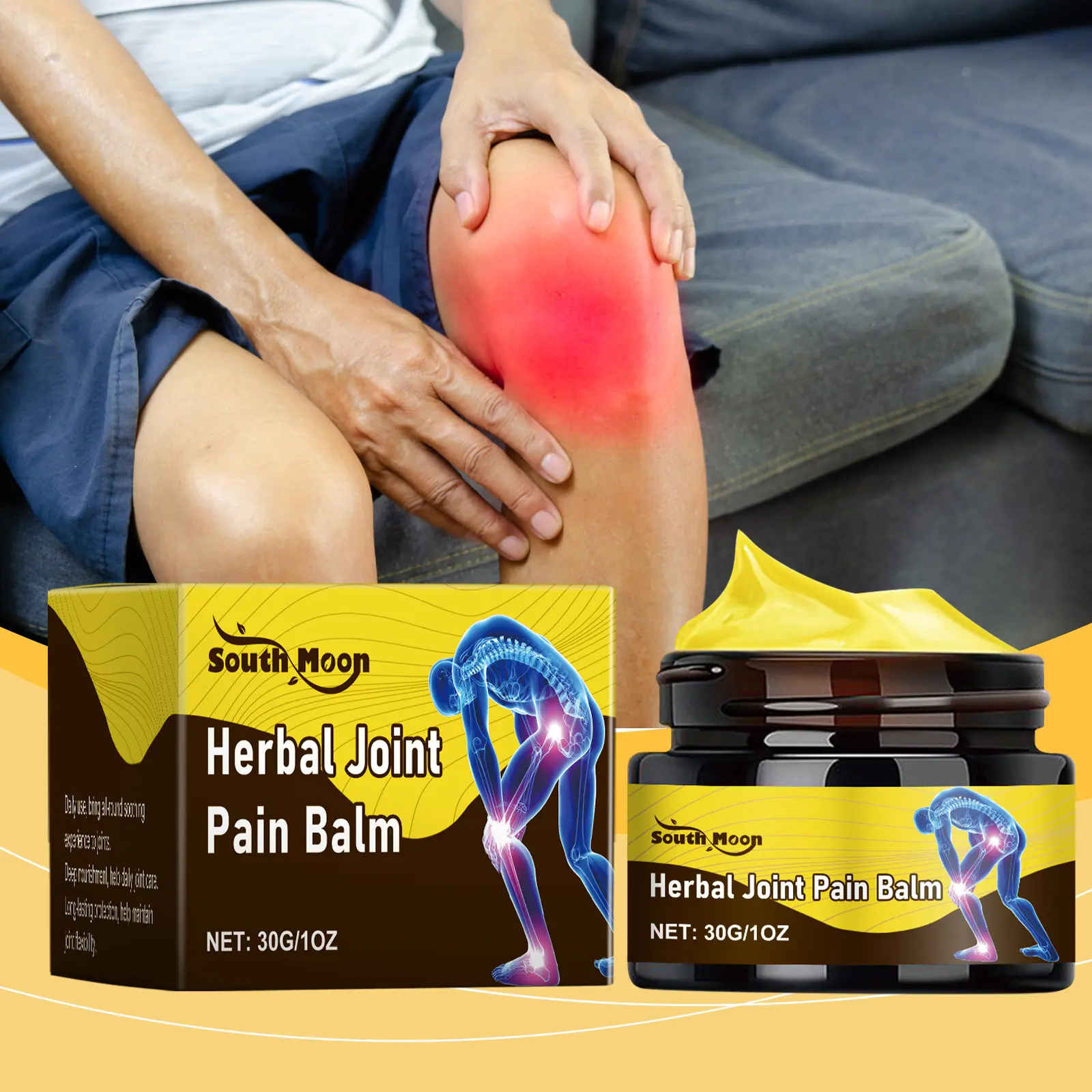 South Moon Herbal Joint Care Balm – Wellness Healthy Therapy Treatment, Deep Muscle Balm for External Use, Body Care Nourishment & Protection Massage Cream
