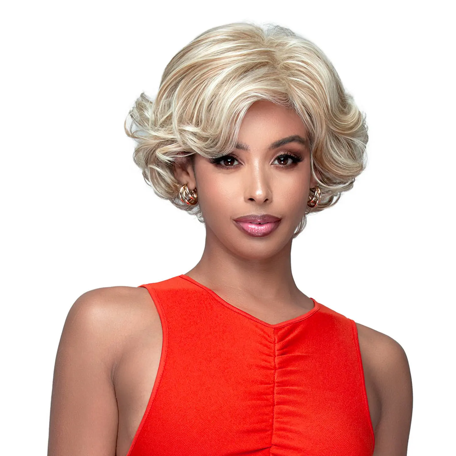 Bobbi Boss Chrissy B112 Escara Synthetic Hair Wigs, Lightweight Pre-Styled Fit Wig Offering Maximum Style & Prismatic Colors, Soft Synthetic Hair, Pre Styled Wigs