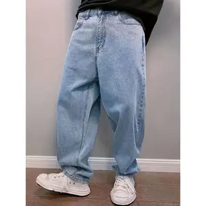 Men's casual wide-leg jeans women's clothing