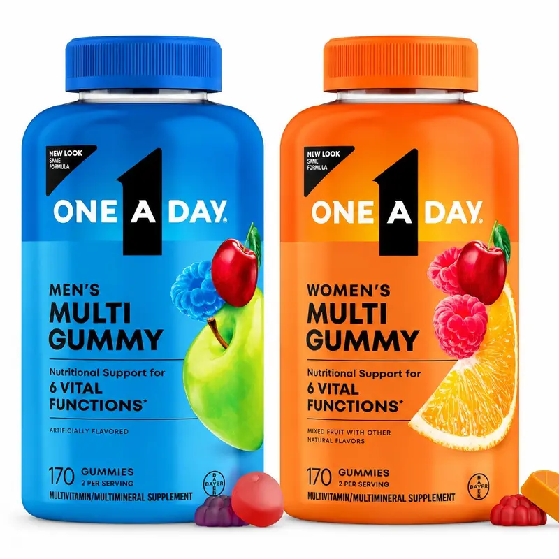 One A Day Men's + Women's Multivitamin Gummies Daily Wellness Support 340ct Bundle