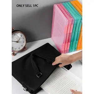 A4 Transparent Plastic File Box, Multi-Layer Portable Waterproof Storage Box, Suitable for Office School Home Use, Dual-Sided Document Storage