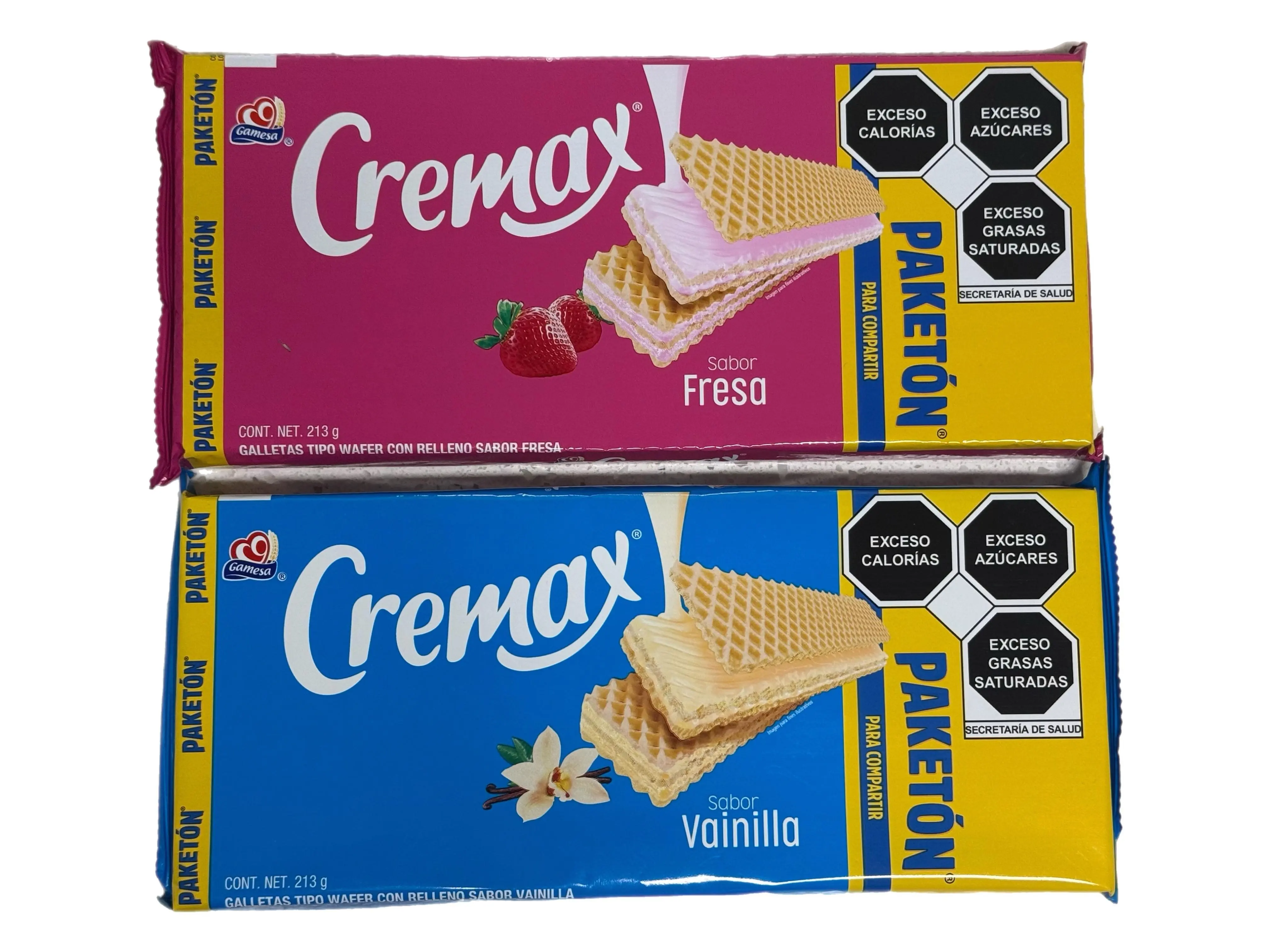 Gamesa Cremax Sabor Fresa y Vainilla Wafer Cookies – Mexican Crispy Wafer Cookies with Cream Filling – 7.51 oz (213 g)