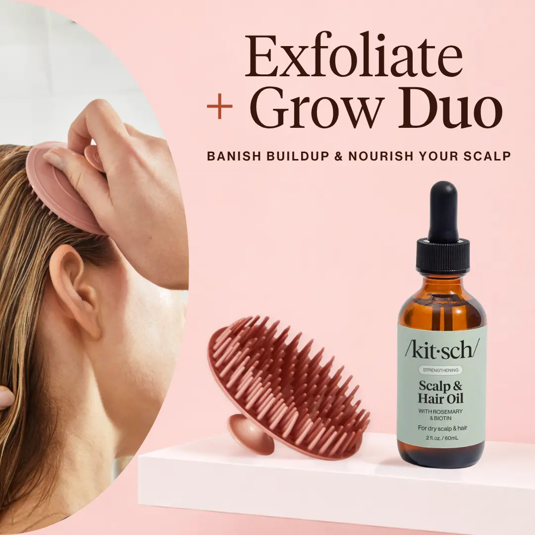 Kitsch Exfoliate + Grow Duo, Scalp Exfoliator & Rosemary Hair Oil with Biotin, Scalp Care & Hair Growth Routine