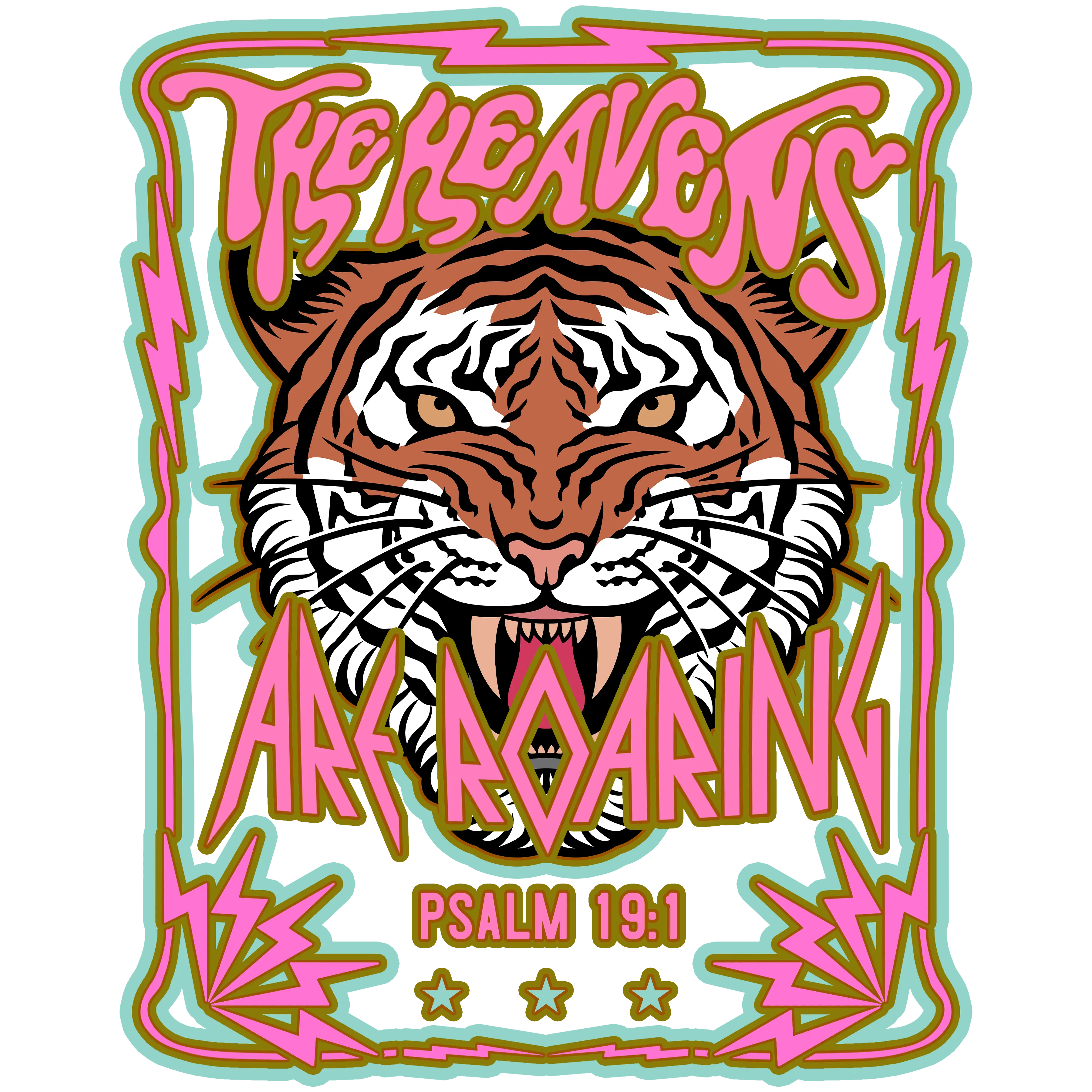 8x11 sublimation transfer print & 5x5 pocket included THE HEAVENS ARE ROARING