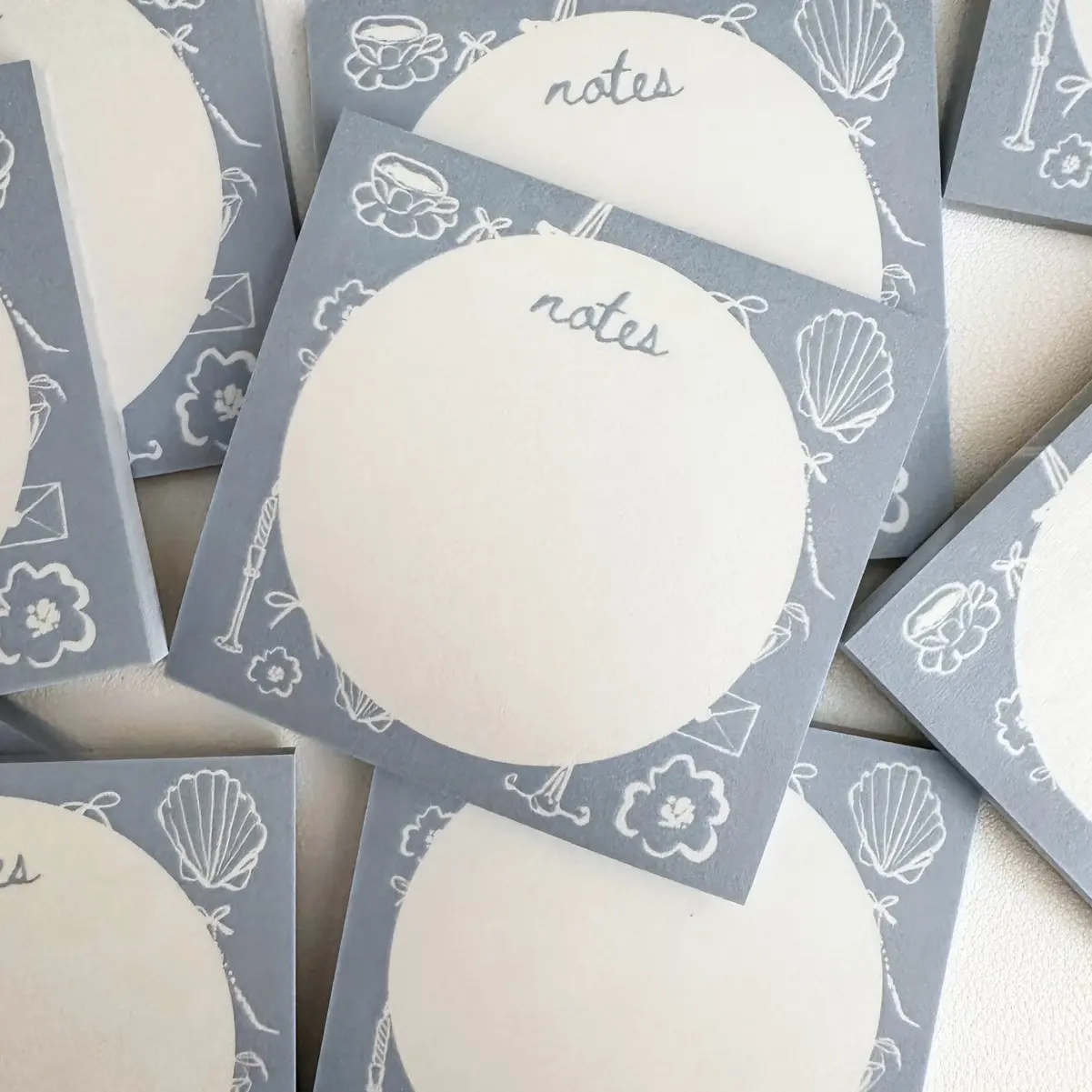 Blue coastal girl sticky notes