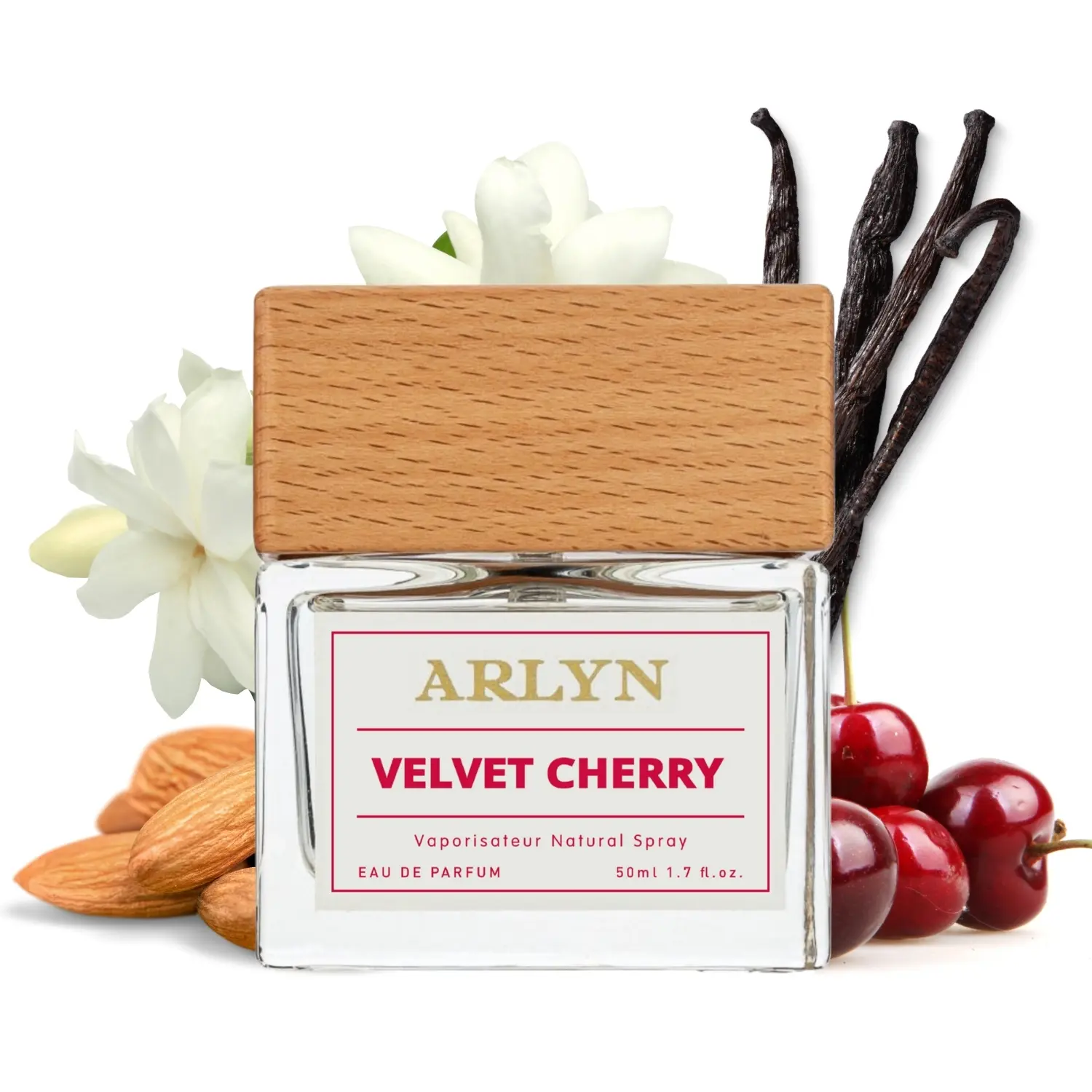 Velvet Cherry, Arlyn, Unisex Perfume, Eau de Parfum, Almond-Black Cherry-Jasmine Sambac-Vanilla,  Long-Lasting, Vegan, Cruelty Free, Made in USA – 50 ml | 1.7 FL Oz.