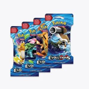 Pokémon Evolutions Sleeved Booster Pack Art Bundle Set of 4 XY EVO 10 Additional Game Cards