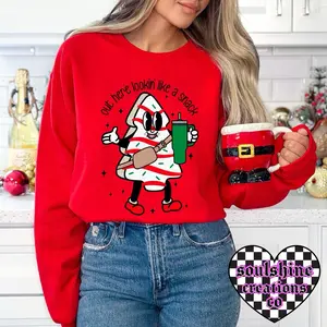 Lookin like a Snack Christmas Tree Cake Tee Or Sweatshirt -Unisex Sweater-christmas sweatshirt Crewneck Fabric Womenswear