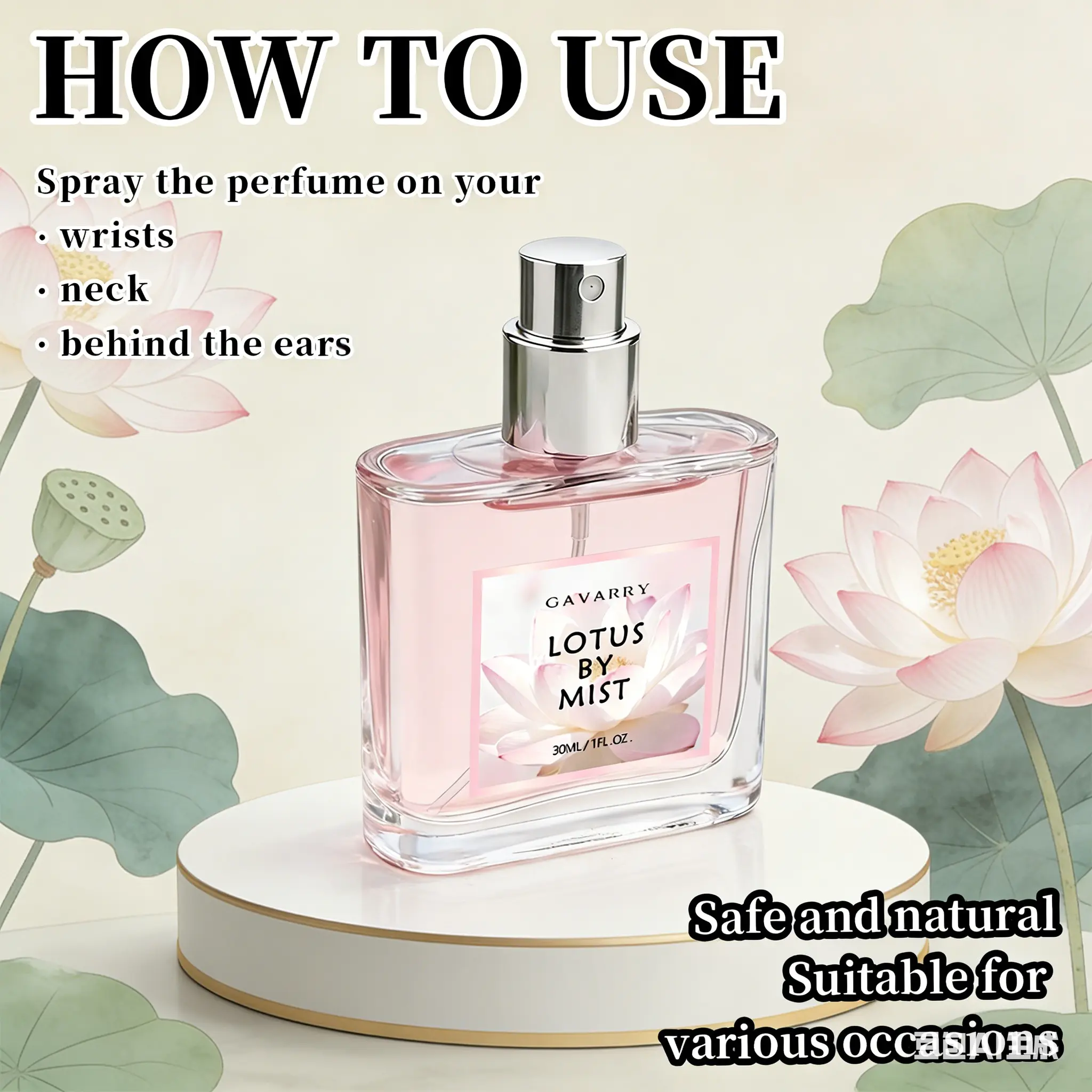 Lotus by Mist Women's Floral Scent Perfume Spray 30ML, Delicate Lotus Scent, Natural & Elegant, Perfect for Daily Use, Gifts for Special Occasions