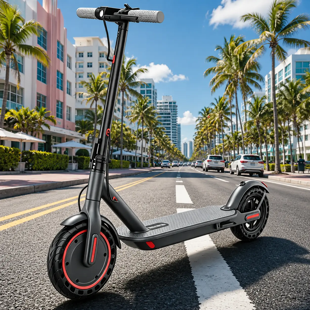 Electric Scooter 350W Motor,19 MPH Max Speed,12 Miles Range,8.5'' Foldable Scooter for Adults with APP,Foldable Commuter Scooter