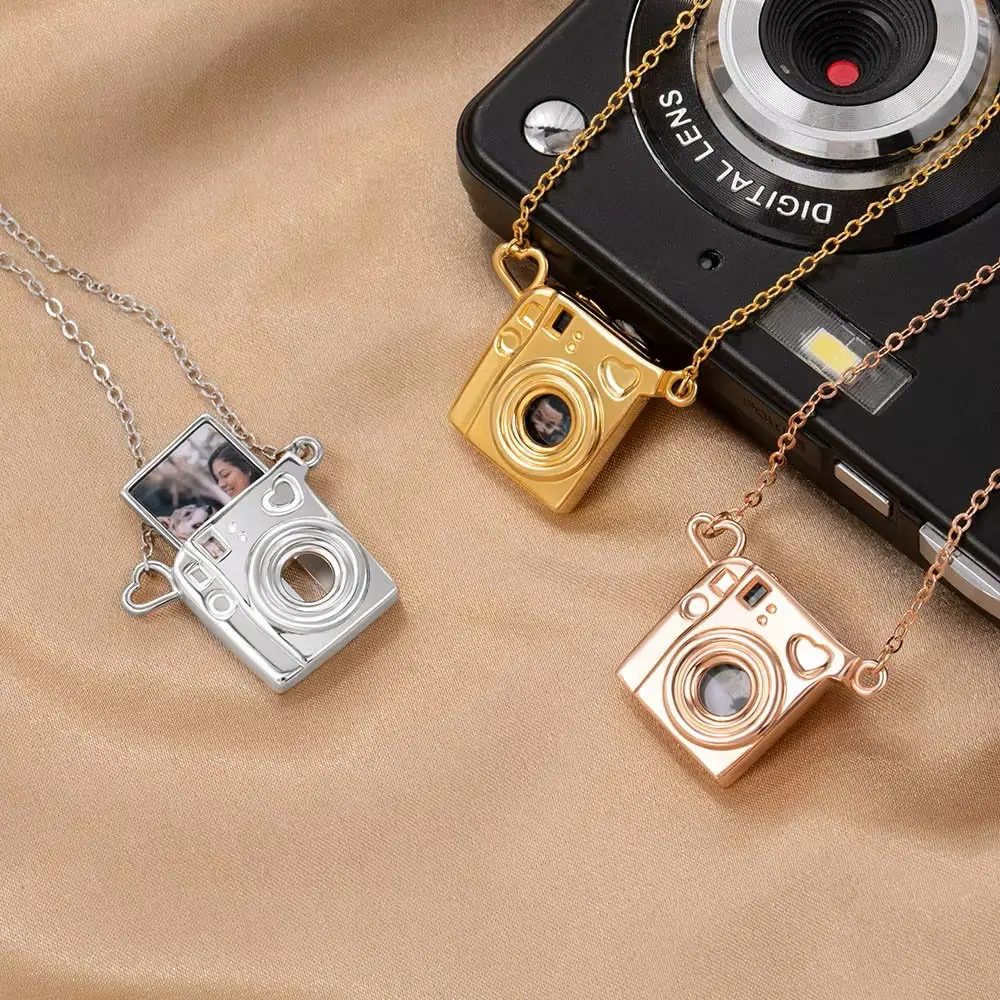 Camera Necklace with Personalized Photo Photography Pendant Keepsake Memory Gift