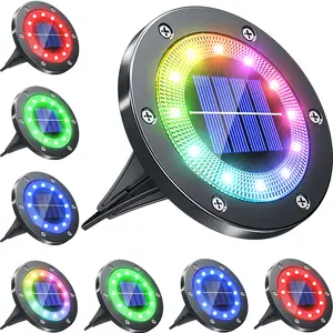 Biling Solar Ground Lights Outdoor , Multi-Color Auto-Changing Solar Outdoor Lights Waterproof, Solar Garden Lights for Garden Halloween Decorations home party