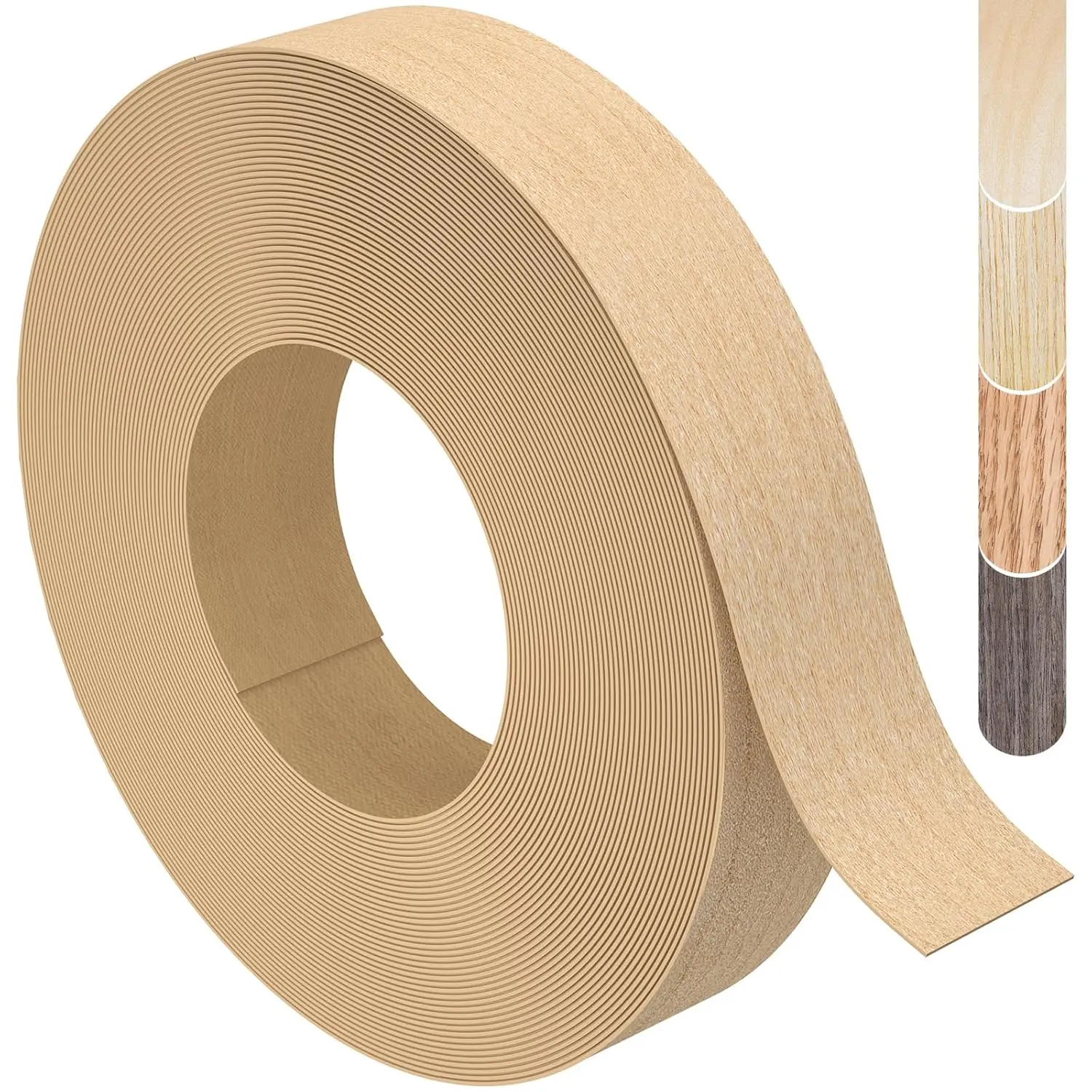 High Quality Natural Wood Edge Banding - 0.6mm Pre-Glued Flexible Veneer Tape, 3/4in x 25ft Roll for Cabinet Repair, Gscit Club Home Improvement Building Supply, Heat-Activated