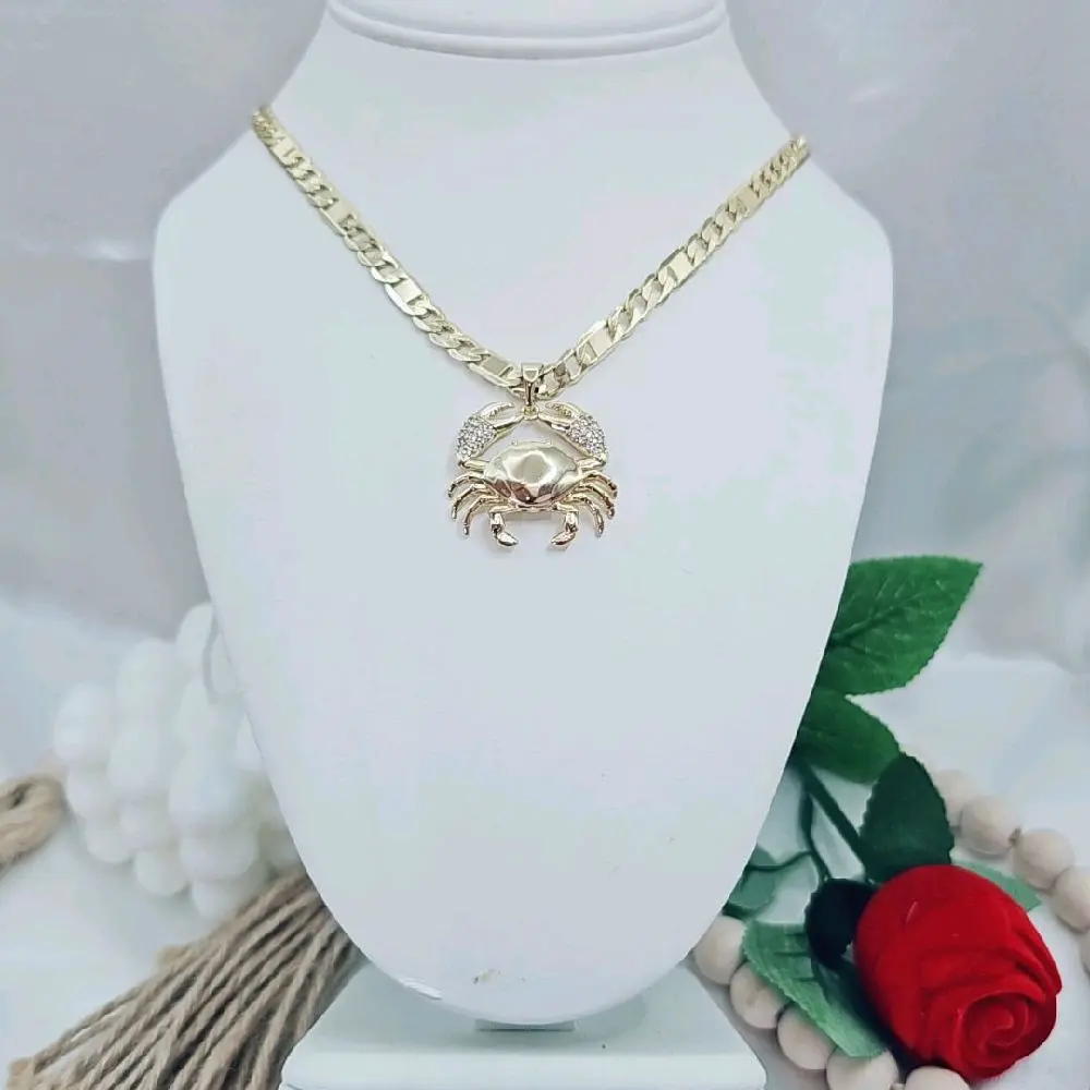 LaYaiBoutique #2612 14K Gold-Filled Crab Necklace and Pendant — High Quality