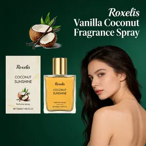 Roxelis Vanilla Coconut Fragrance Spray, Aromatic Fruity Fragrance, Layered Scent Natural Long-Lasting, Micro-Molecule Atomization Portable Fragrance, Daily Dating Soft Sweet Perfume