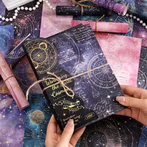 Vintage Starry Sky Scrapbook Paper, 160 Sheets Non-sticky Large Size Decorative Paper with 160 Unique Patterns, Perfect for Diy Crafts & Planner Decorations, Scrapbook Page