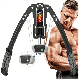 Hydraulic PowerTwister Pro, 22-440lbs Adjustable Strength Trainer with Digital Rep Counter, Upper Body Workout Equipment for Arm & Chest Training, Home Gym Fitness Accessories